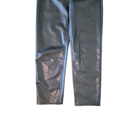Abercrombie & Fitch The Ankle Straight Ultra High Rise Faux Leather 8L/29 Black - Picture 5 of 11
